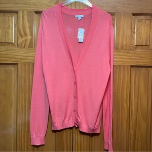 New York & Company Coral Cardigan Sweater Size Large NWT